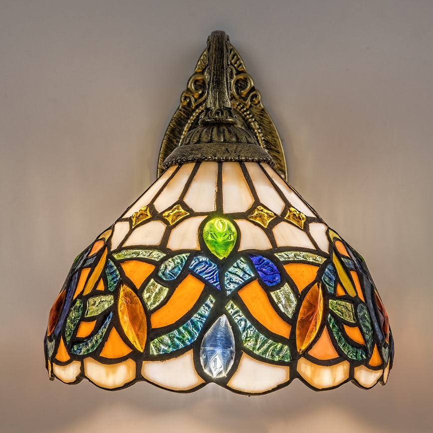 Brilagi - Tiffany vitražinė sieninė lempa LUISA 1xE27/40W/230V