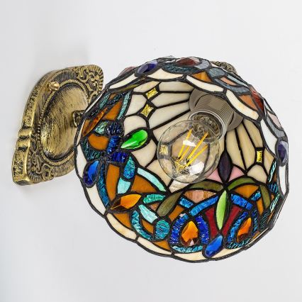 Brilagi - Tiffany vitražinė sieninė lempa LUISA 1xE27/40W/230V