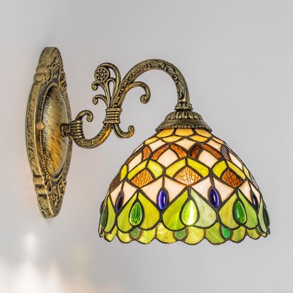 Brilagi - Tiffany vitražinė sieninė lempa MARGARET 1xE27/40W/230V