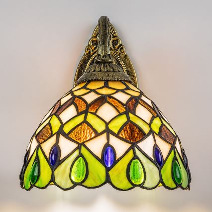 Brilagi - Tiffany vitražinė sieninė lempa MARGARET 1xE27/40W/230V