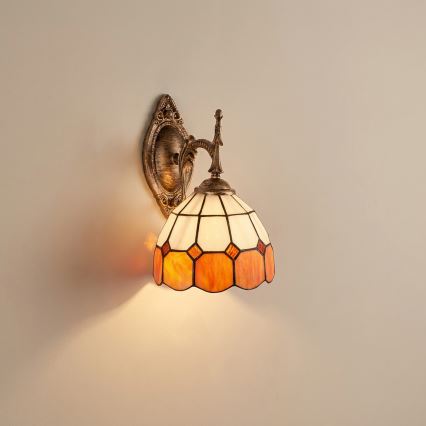 Brilagi - Tiffany vitražinė sieninė lempa SIENNA 1xE14/40W/230V