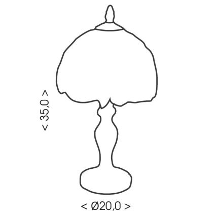 Brilagi - Tiffany vitražinė stalinė lempa dramblio kaulo 1xE27/60W/230V
