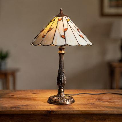 Brilagi - Tiffany vitražinė stalinė lempa FOLIA 2xE27/60W/230V
