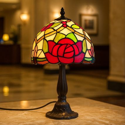 Brilagi - Tiffany vitražinė stalinė lempa GARLAN 1xE14/40W/230V