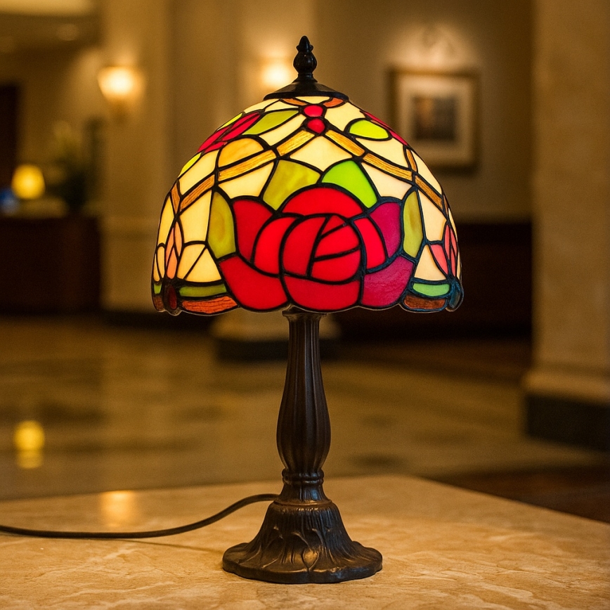Brilagi - Tiffany vitražinė stalinė lempa GARLAN 1xE14/40W/230V