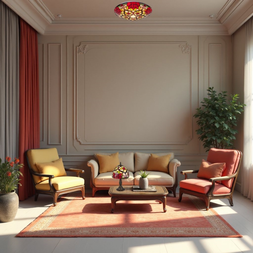 Brilagi - Tiffany vitražinė stalinė lempa GARLAN 1xE14/40W/230V