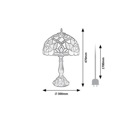 Brilagi - Tiffany vitražinė stalinė lempa GARLAN 1xE27/40W/230V