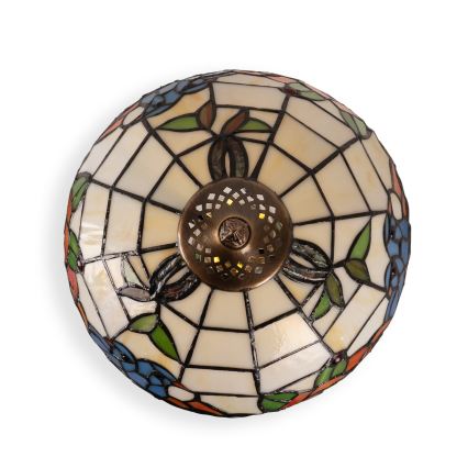 Brilagi - Tiffany vitražinė stalinė lempa JUNGLE 1xE27/60W/230V + 1xE14/40W