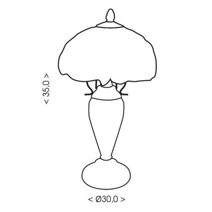 Brilagi - Tiffany vitražinė stalinė lempa JUNGLE 1xE27/60W/230V + 1xE14/40W