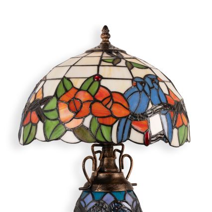 Brilagi - Tiffany vitražinė stalinė lempa JUNGLE 1xE27/60W/230V + 1xE14/40W