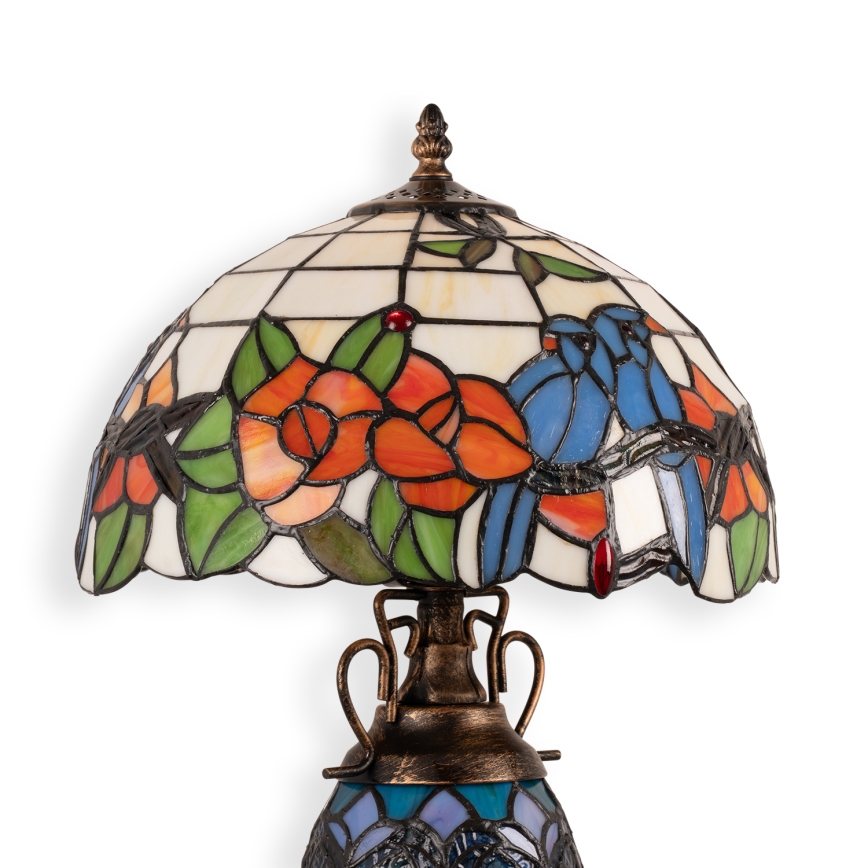 Brilagi - Tiffany vitražinė stalinė lempa JUNGLE 1xE27/60W/230V + 1xE14/40W