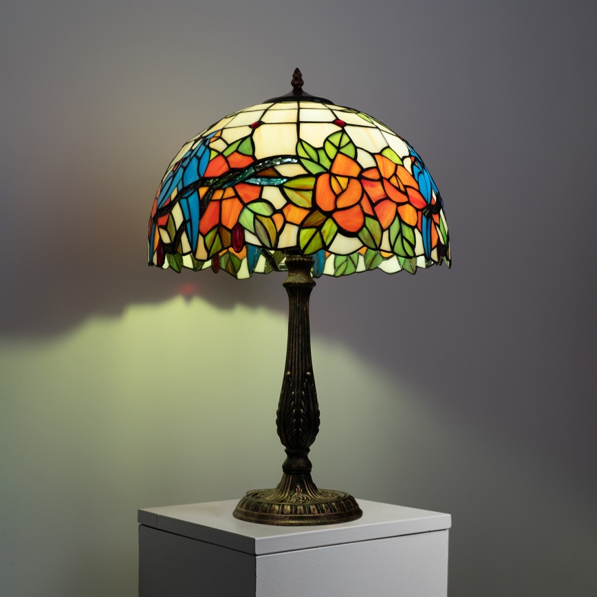 Brilagi - Tiffany vitražinė stalinė lempa JUNGLE 2xE27/60W/230V