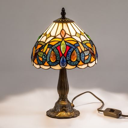 Brilagi - Tiffany vitražinė stalinė lempa LUISA 1xE14/40W/230V