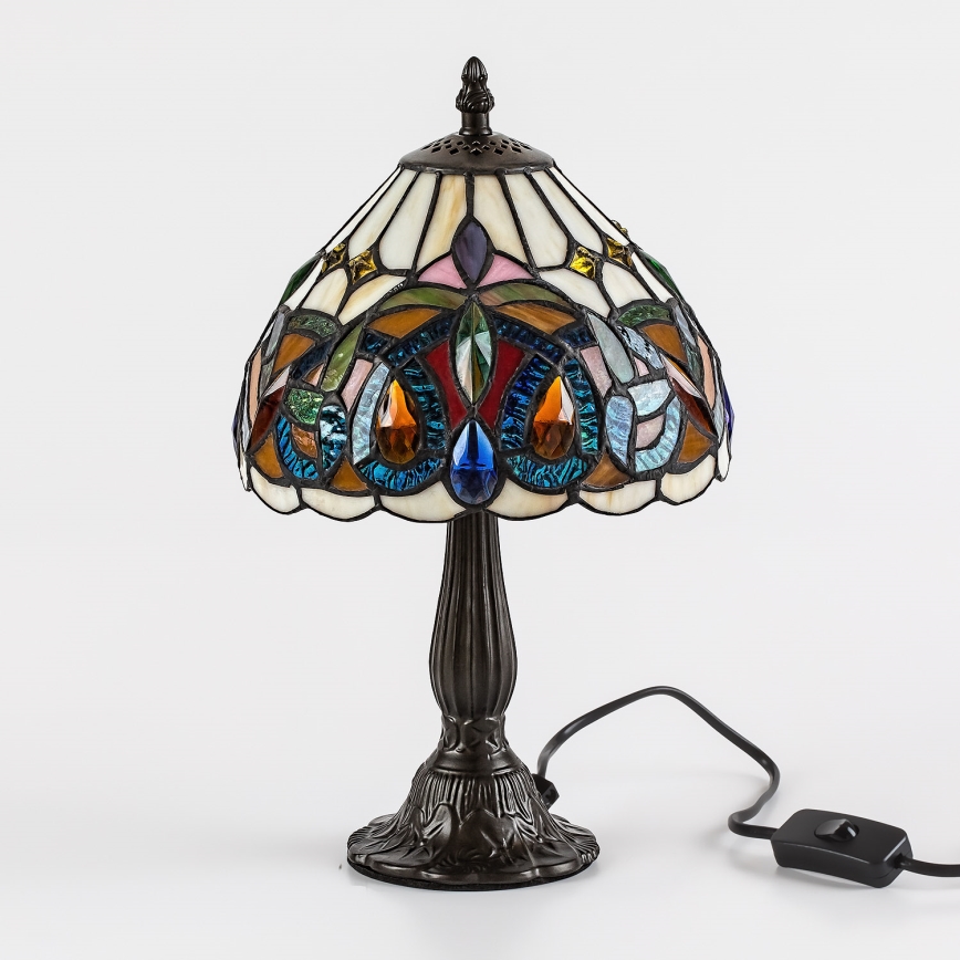 Brilagi - Tiffany vitražinė stalinė lempa LUISA 1xE14/40W/230V