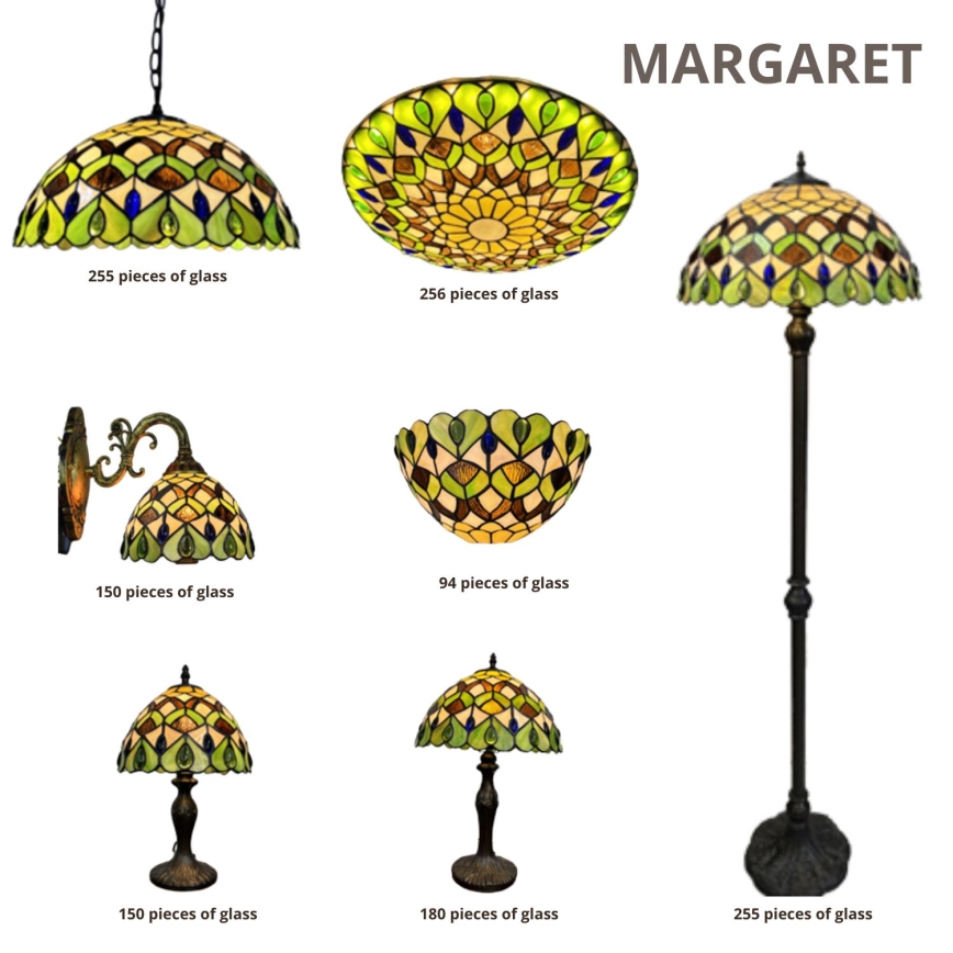Brilagi - Tiffany vitražinė stalinė lempa MARGARET 1xE14/40W/230V