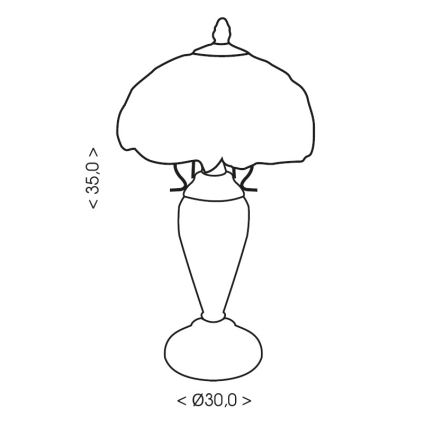 Brilagi - Tiffany vitražinė stalinė lempa MIRABELLA 1xE27/60W/230V + 1xE14/40W