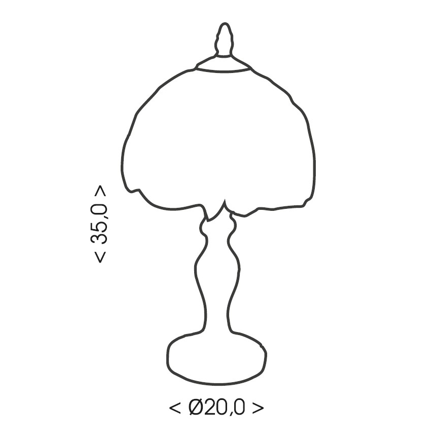Brilagi - Tiffany vitražinė stalinė lempa SIENNA 1xE27/60W/230V