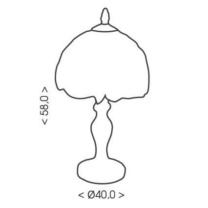 Brilagi - Tiffany vitražinė stalinė lempa SIENNA 2xE27/60W/230V