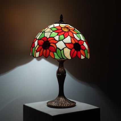 Brilagi - Tiffany vitražinė stalinė lempa SUNFLOWER 1xE27/60W/230V