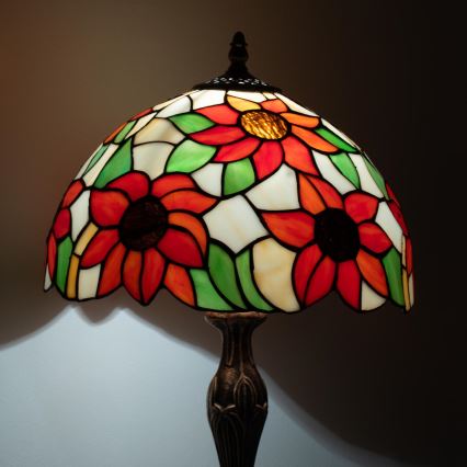 Brilagi - Tiffany vitražinė stalinė lempa SUNFLOWER 1xE27/60W/230V