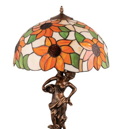 Brilagi - Tiffany vitražinė stalinė lempa SUNFLOWER 1xE27/60W/230V