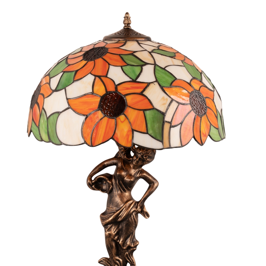 Brilagi - Tiffany vitražinė stalinė lempa SUNFLOWER 1xE27/60W/230V