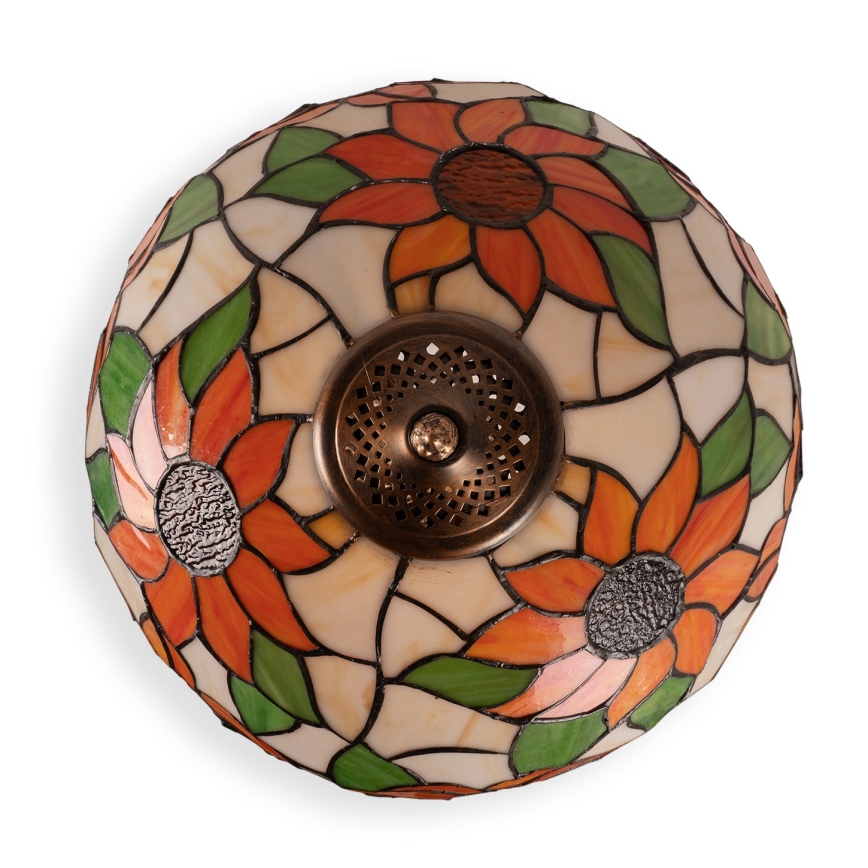 Brilagi - Tiffany vitražinė stalinė lempa SUNFLOWER 1xE27/60W/230V