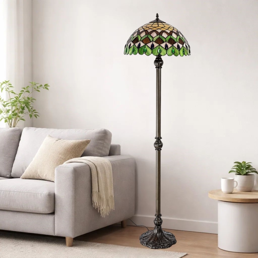 Brilagi - Tiffany vitražinis grindinis šviestuvas MARGARET 2xE27/60W/230V