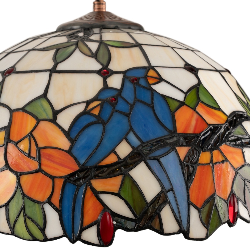 Brilagi - Tiffany vitražinis liustras ant grandinės JUNGLE 1xE27/60W/230V skersmuo 40 cm