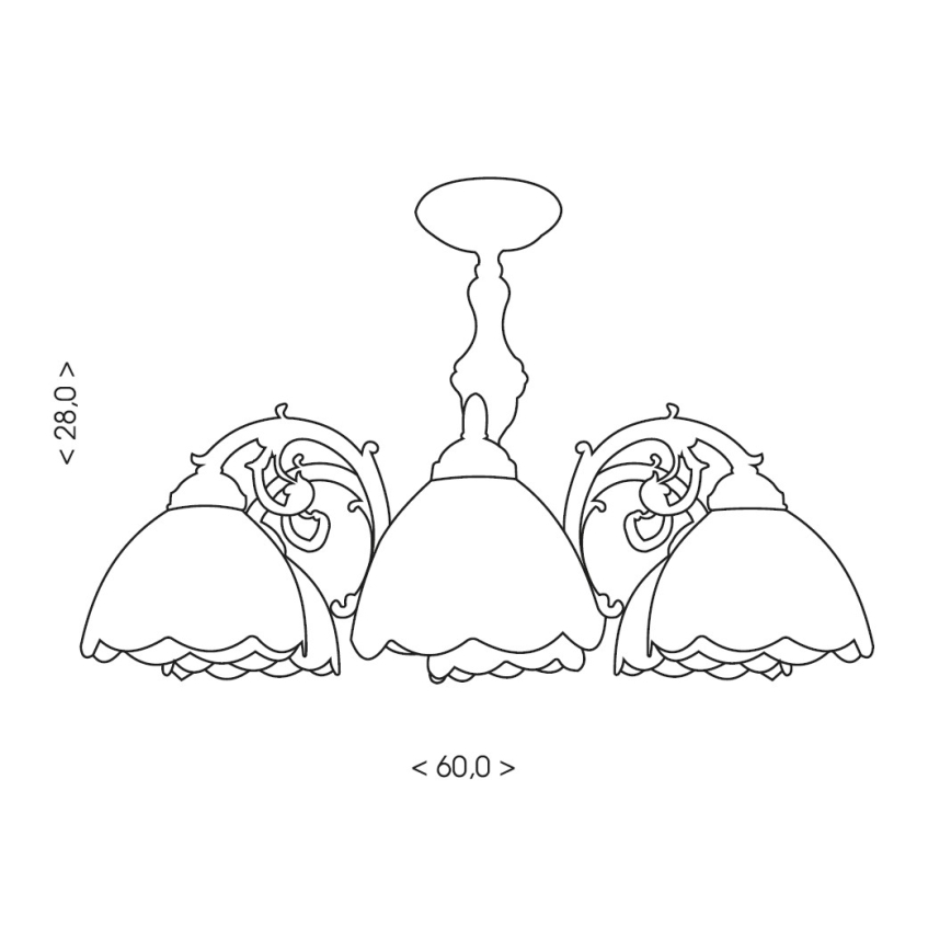 Brilagi - Tiffany vitražinis lubinis šviestuvas FOLIA 6xE27/60W/230V skersmuo 60 cm