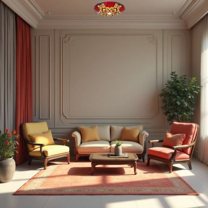 Brilagi - Tiffany vitražinis lubinis šviestuvas GARLAN 2xE27/60W/230V