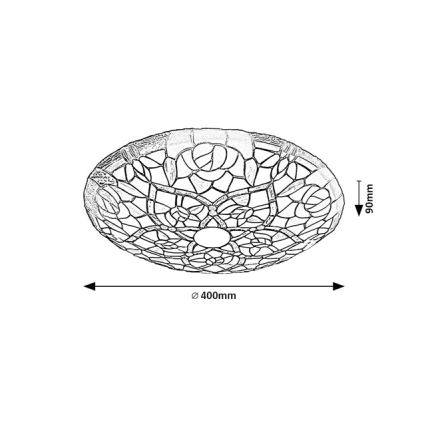 Brilagi - Tiffany vitražinis lubinis šviestuvas GARLAN 2xE27/60W/230V