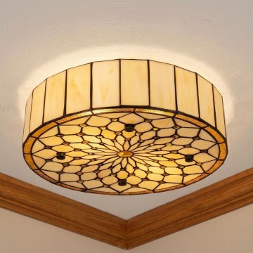 BRILAGI - Tiffany vitražinis lubinis šviestuvas IVORY 2xE27/60W/230V skersmuo 40 cm
