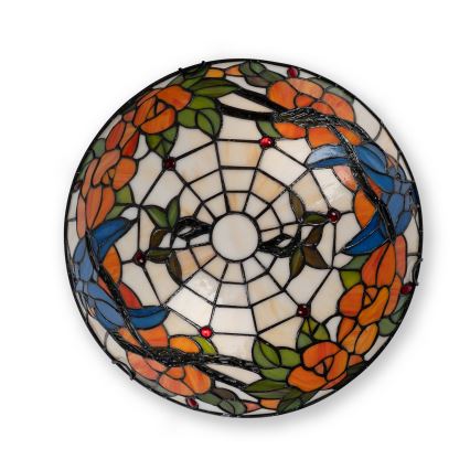 Brilagi - Tiffany vitražinis lubinis šviestuvas JUNGLE 2xE27/60W/230V, skersmuo 40 cm