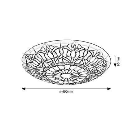 Brilagi - Tiffany vitražinis lubinis šviestuvas LORAS 2xE27/60W/230V