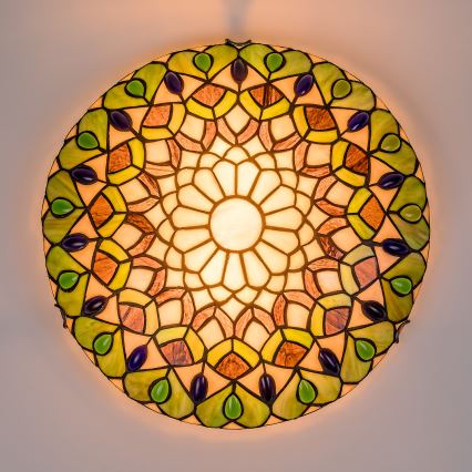 Brilagi - Tiffany vitražinis lubinis šviestuvas MARGARET 2xE27/60W/230V skersmuo 40 cm