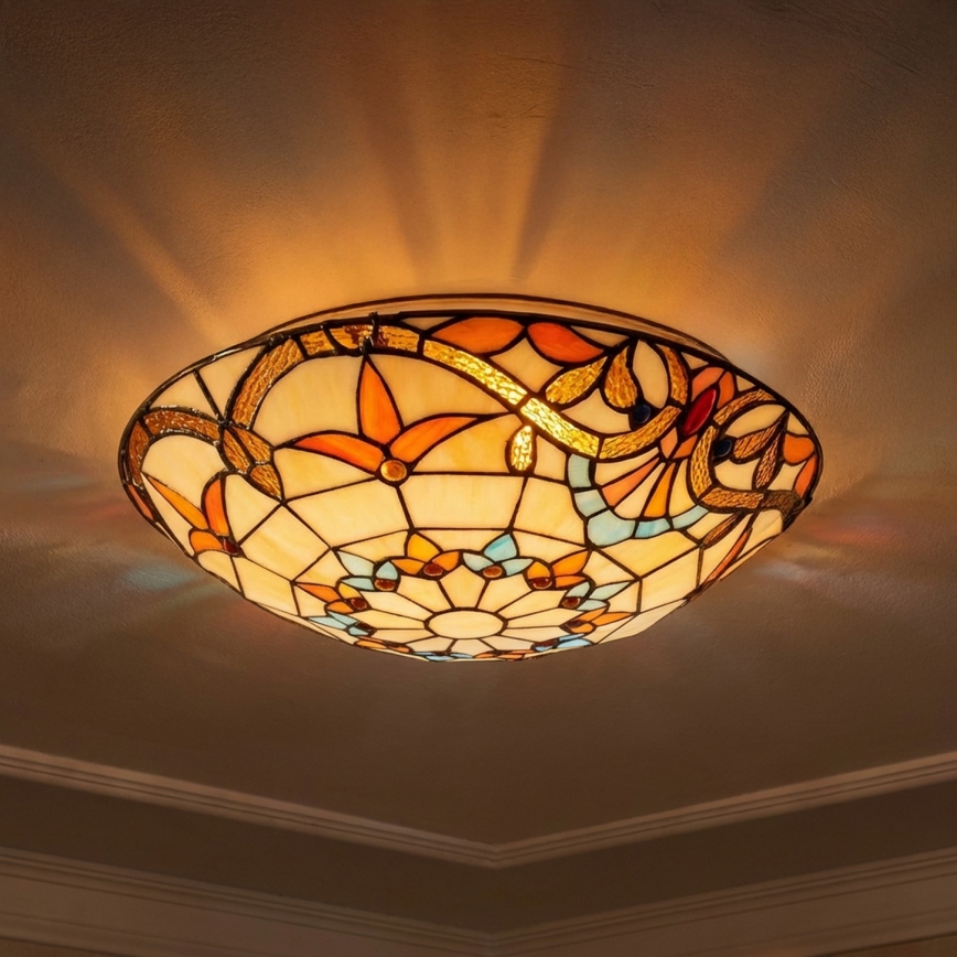 Brilagi - Tiffany vitražinis lubinis šviestuvas MIRABELLA 2xE27/60W/230V skersm. 40 cm