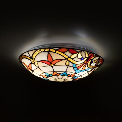 Brilagi - Tiffany vitražinis lubinis šviestuvas MIRABELLA 2xE27/60W/230V skersm. 40 cm