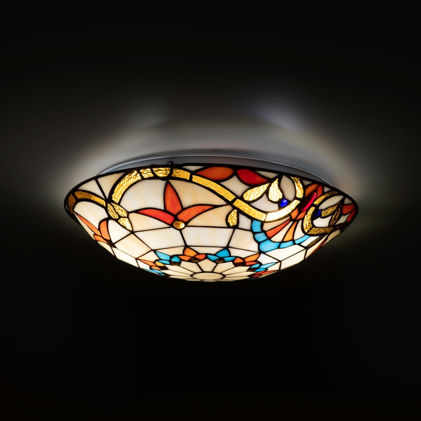 Brilagi - Tiffany vitražinis lubinis šviestuvas MIRABELLA 2xE27/60W/230V skersm. 40 cm