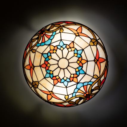 Brilagi - Tiffany vitražinis lubinis šviestuvas MIRABELLA 2xE27/60W/230V skersm. 40 cm