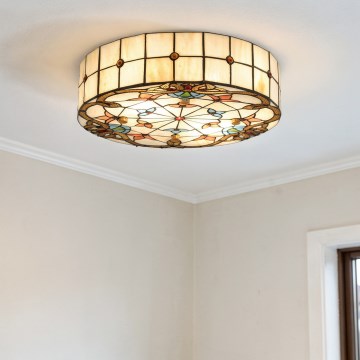 BRILAGI - Tiffany vitražinis lubinis šviestuvas MIRABELLA 2xE27/60W/230V skersmuo 40 cm