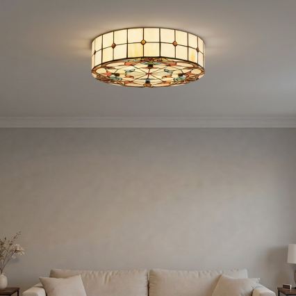 Brilagi - Tiffany vitražinis lubinis šviestuvas MIRABELLA 3xE27/60W/230V skersmuo 40 cm