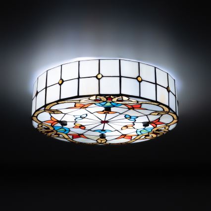Brilagi - Tiffany vitražinis lubinis šviestuvas MIRABELLA 3xE27/60W/230V skersmuo 40 cm
