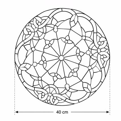 Brilagi - Tiffany vitražinis lubinis šviestuvas MIRABELLA 3xE27/60W/230V skersmuo 40 cm