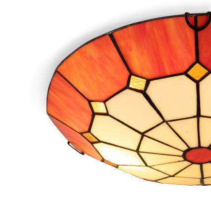 Brilagi - Tiffany vitražinis lubinis šviestuvas SIENNA 2xE27/60W/230V skersmuo 40 cm