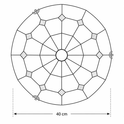 Brilagi - Tiffany vitražinis lubinis šviestuvas SIENNA 2xE27/60W/230V skersmuo 40 cm