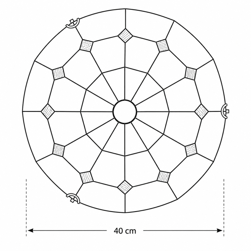 Brilagi - Tiffany vitražinis lubinis šviestuvas SIENNA 2xE27/60W/230V skersmuo 40 cm