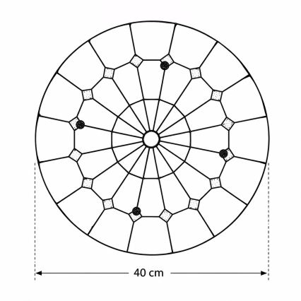 Brilagi - Tiffany vitražinis lubinis šviestuvas SIENNA 3xE27/60W/230V skersmuo 40 cm