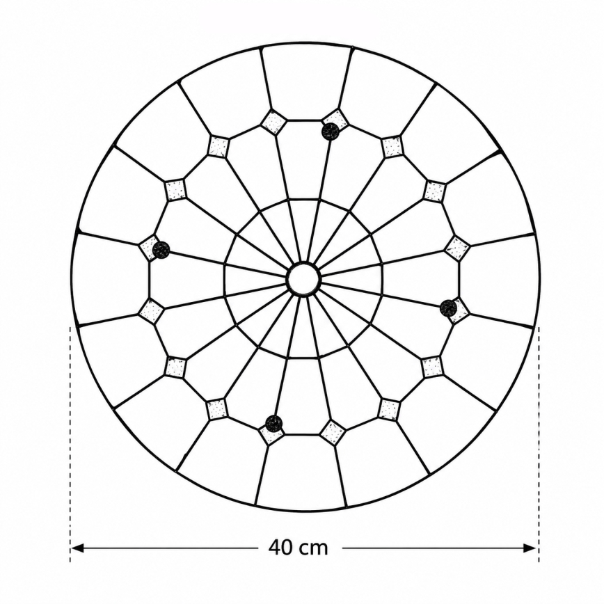 Brilagi - Tiffany vitražinis lubinis šviestuvas SIENNA 3xE27/60W/230V skersmuo 40 cm