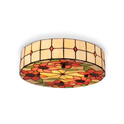 BRILAGI - Tiffany vitražinis lubinis šviestuvas SUNFLOWER 2xE27/60W/230V skersmuo 40 cm